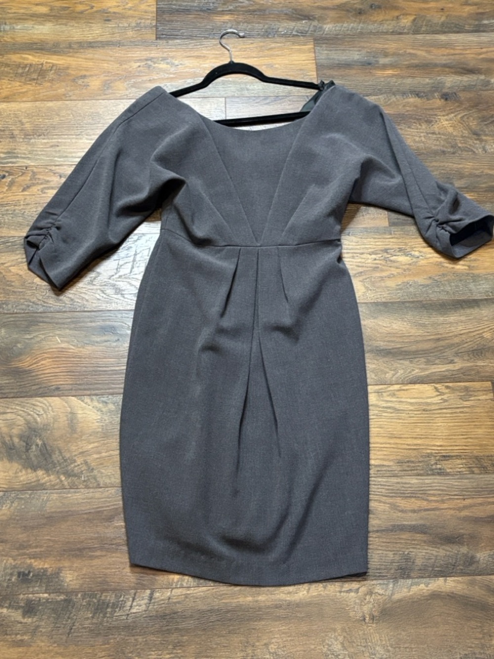 Black Halo Gray Midi Dress with rear Zip